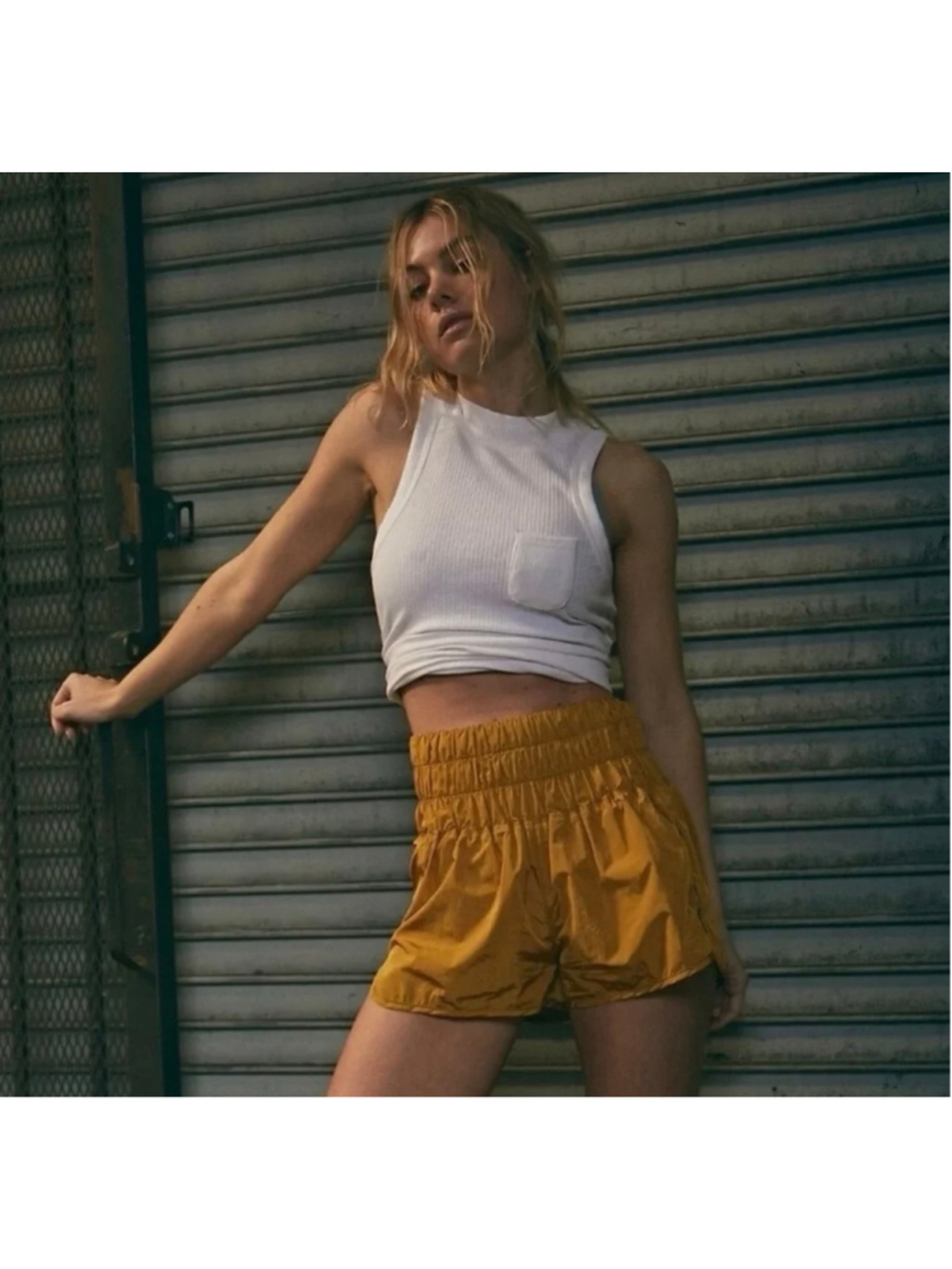 Women's Free People Movement Athletic Shorts Size S Yellow Honey Mallow